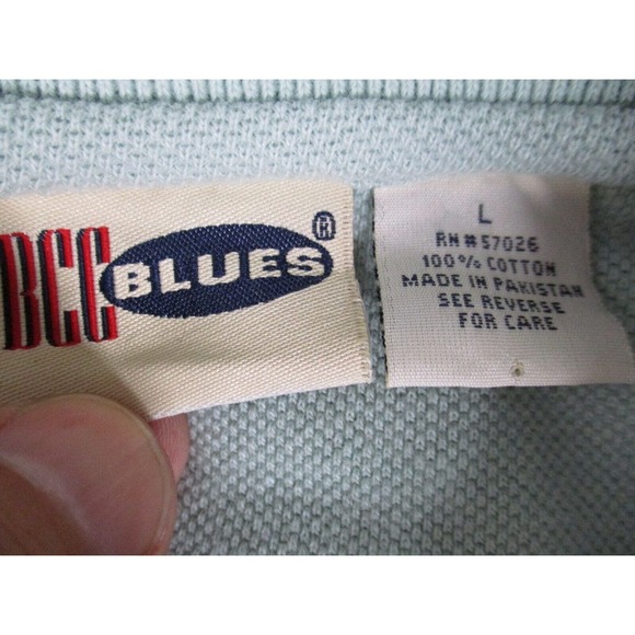 BCC Blues Polo Shirt Mens Large Blue Collared Cotton - Picture 2 of 13